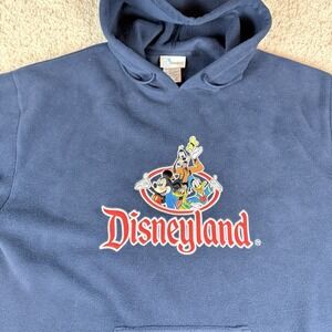 Vintage Walt Disney Resort Hoodie Mens L Sweatshirt Embroidered Fleece 90s